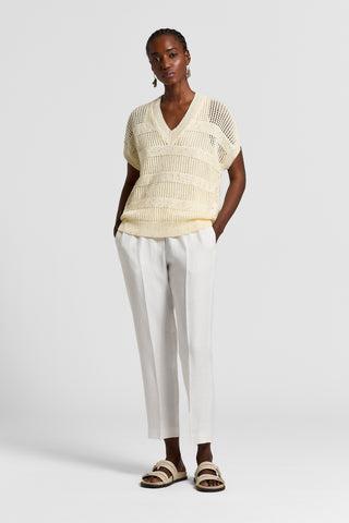 Pure cotton V-neck sweater