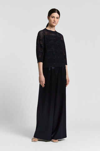 Sequined pure cotton sweater