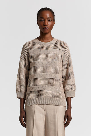 Sequined pure cotton sweater