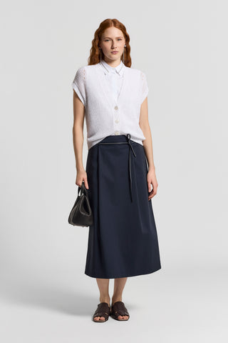 Sequined linen mouliné cardigan