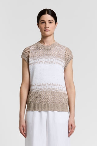 Sequined cotton sweater