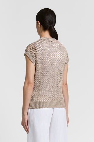 Sequined cotton sweater