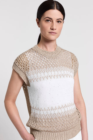 Sequined cotton sweater