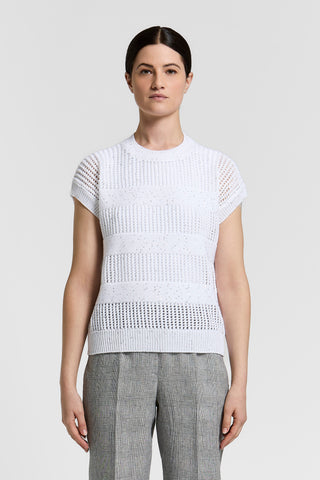 Sequined pure cotton sweater
