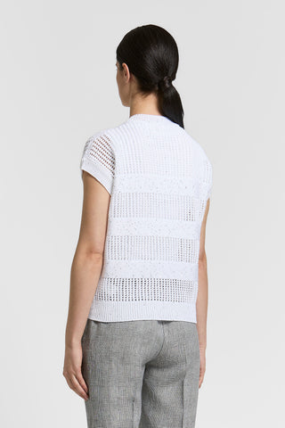 Sequined pure cotton sweater