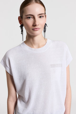 Cotton/linen crewneck sweater