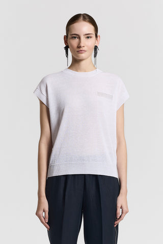 Cotton/linen crewneck sweater