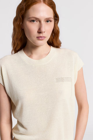 Cotton/linen crewneck sweater