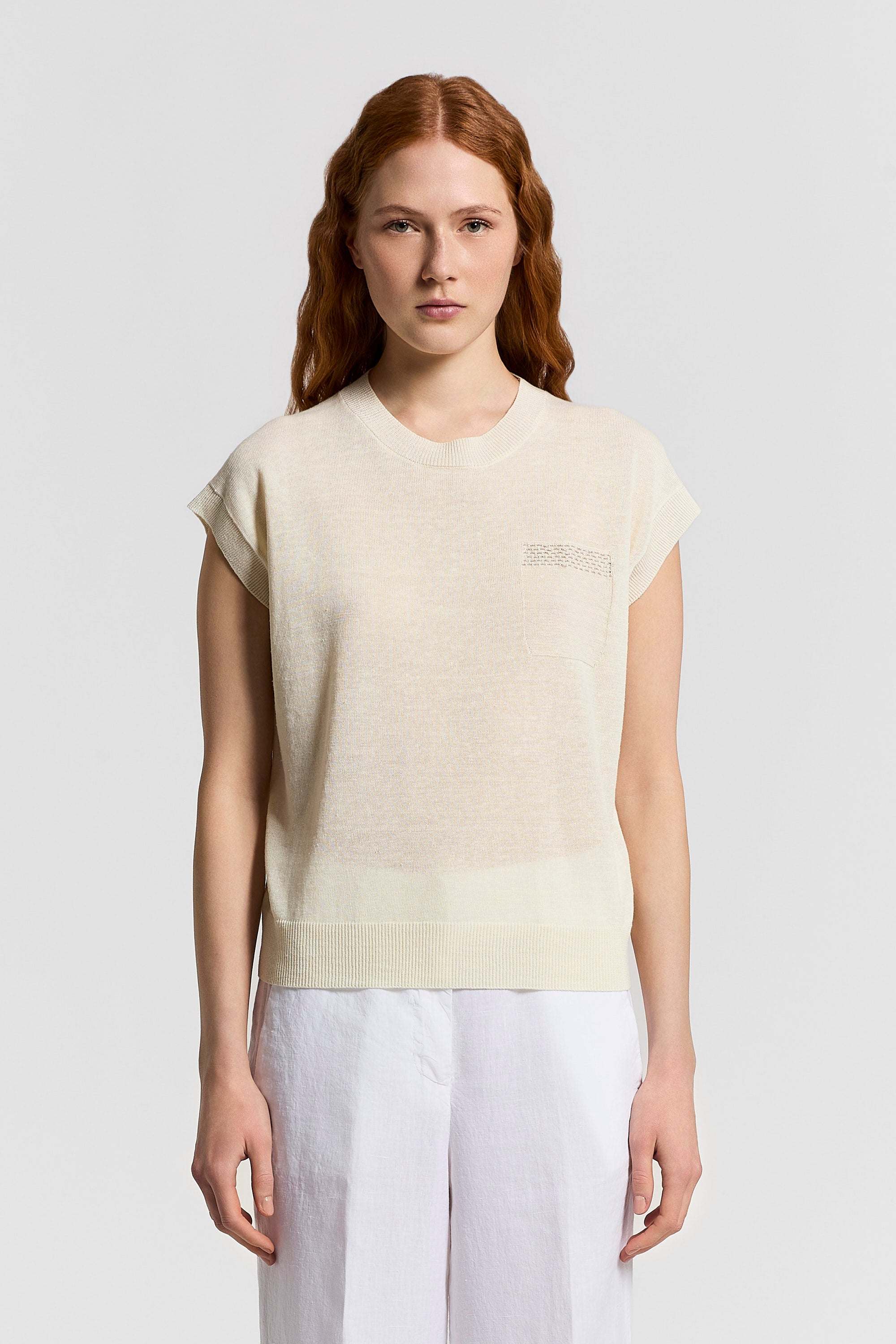 Cotton/linen crewneck sweater | Peserico US