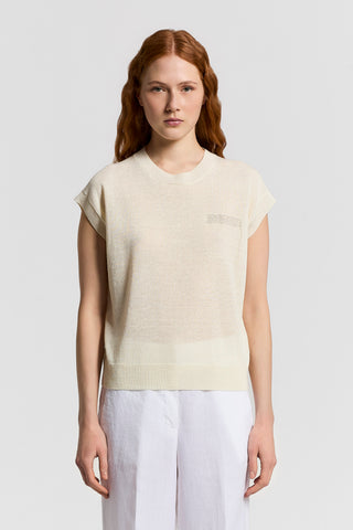 Cotton/linen crewneck sweater