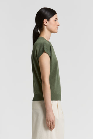 Cotton/linen crewneck sweater