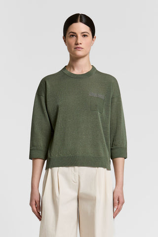 Cotton/linen crepe sweater