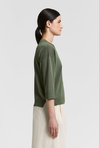 Cotton/linen crepe sweater