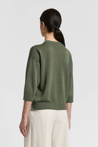 Cotton/linen crepe sweater