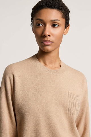 Wool, silk and cashmere crewneck sweater