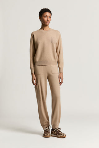 Wool, silk and cashmere crewneck sweater