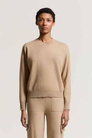 Wool, silk and cashmere crewneck sweater