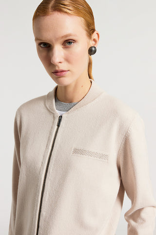 Cashmere, silk and wool cardigan with zip