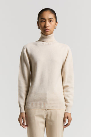 Pure cashmere polo-neck jumper