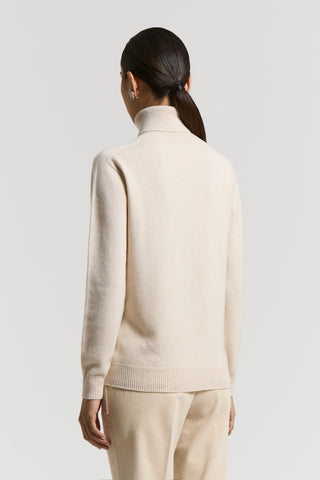 Pure cashmere polo-neck jumper