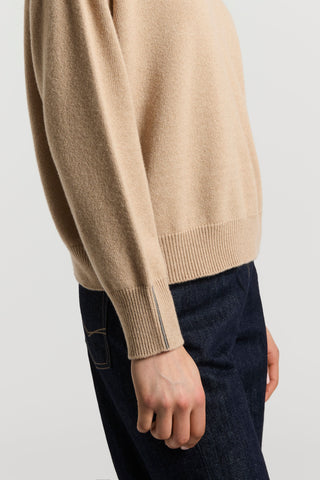 Pure cashmere polo-neck jumper