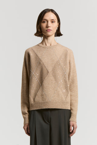 Lurex, cashmere, silk and wool jumper