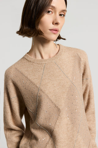 Lurex, cashmere, silk and wool jumper