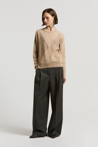 Lurex, cashmere, silk and wool jumper