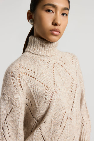 Alpaca-blend polo-neck jumper