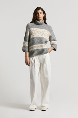 Norwegian wool and alpaca mouliné jumper