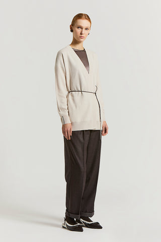 Cashmere, silk and wool cardigan with belt