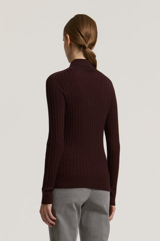 Wide-rib pure wool polo shirt 3 / 3