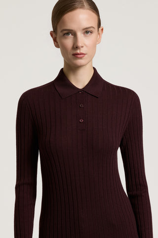 Wide-rib pure wool polo shirt 2 / 3