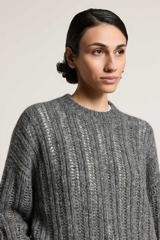 Alpaca, silk, cashmere and lamé yarn sweater
