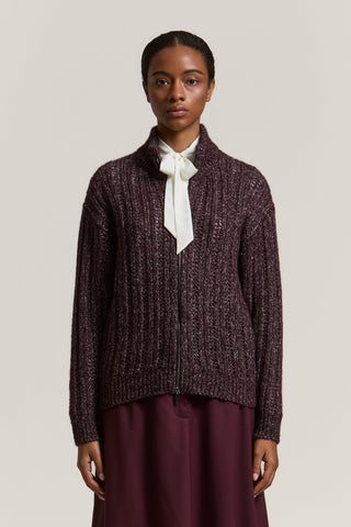 Alpaca, wool and cotton yarn bomber jacket 3 / 3