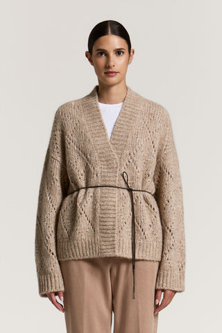 Alpaca, wool and cotton yarn cardigan 1 / 3