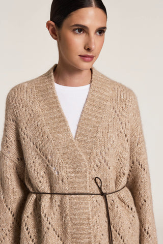 Alpaca, wool and cotton yarn cardigan 2 / 3
