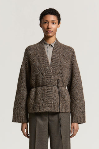 Alpaca, wool and cotton yarn cardigan