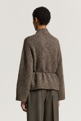 Alpaca, wool and cotton yarn cardigan