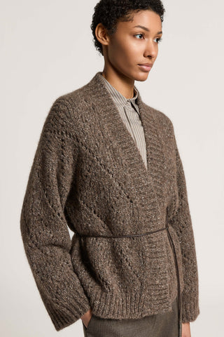 Alpaca, wool and cotton yarn cardigan