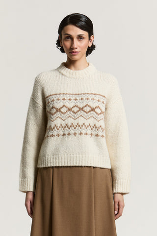 Alpaca, wool and cotton yarn sweater 1 / 3
