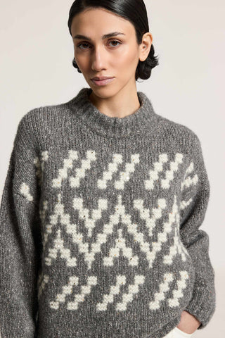 Alpaca, wool and silk knit sweater