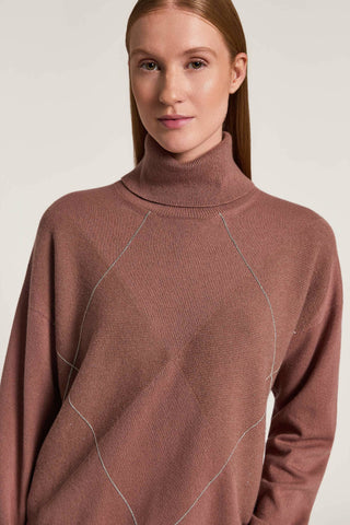Wool, silk, viscose, cashmere and lamé sweater