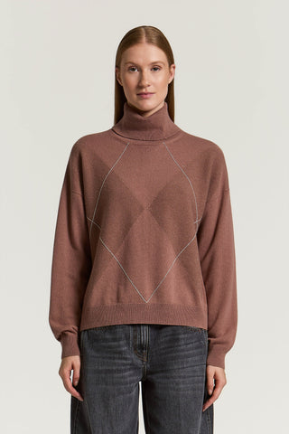 Wool, silk, viscose, cashmere and lamé sweater