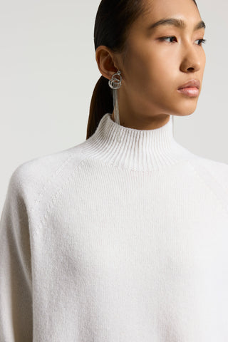 Cashmere, silk and wool mock-polo-neck jumper