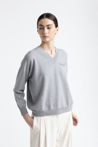 Wool, silk and cashmere sweater