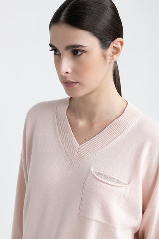 Wool, silk and cashmere sweater