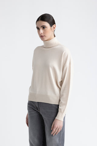 Wool, silk and cashmere crewneck sweater