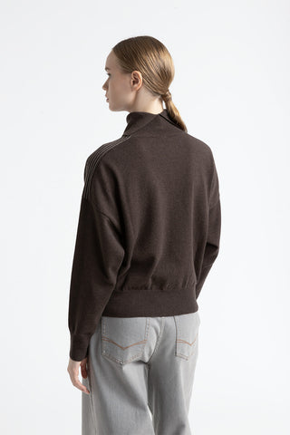 Wool, silk and cashmere crewneck sweater