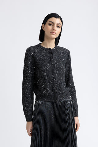 Wool, cashmere cardigan with sequins